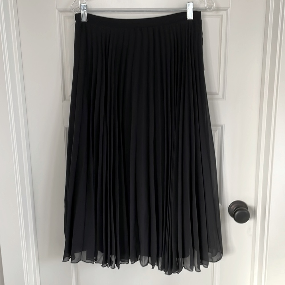 ASOS Black Pleated Midi Skirt Size 12